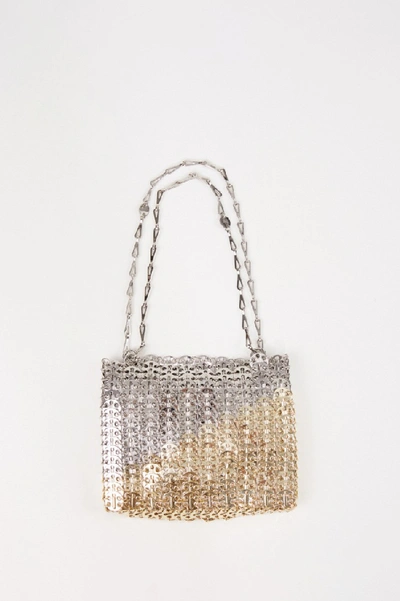 Shop Paco Rabanne Shoulder Bag Silver/gold In Neutrals