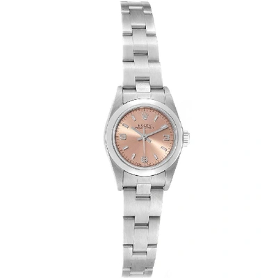 Shop Rolex Oyster Perpetual 24 Nondate Salmon Dial Ladies Watch 76080
