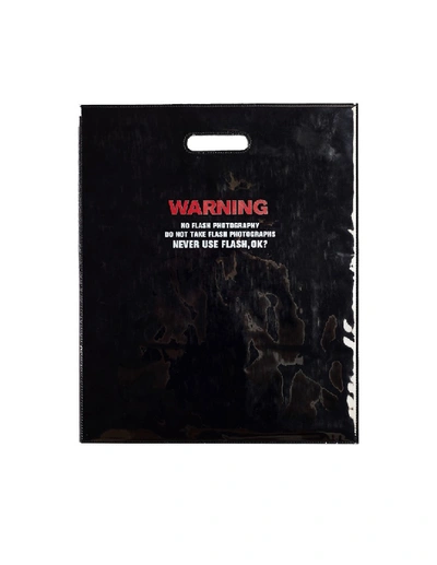 Shop Doublet Black 'never Use Flash' Leather Handbag
