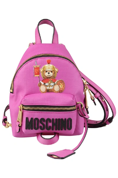 Shop Moschino Roman Teddy Bear Backpack In Pink