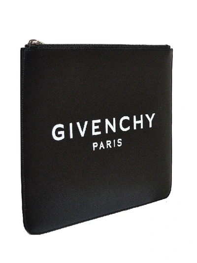 Shop Givenchy Printed Leather Pouch In Black