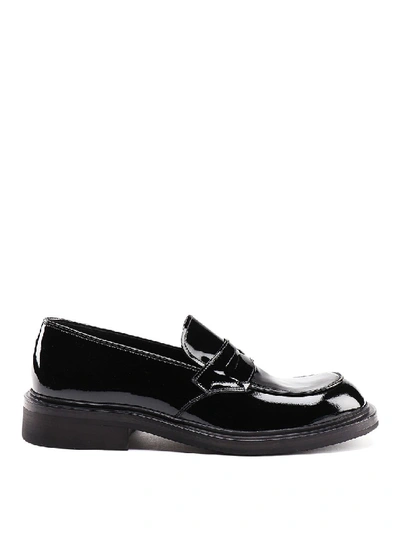 Shop Prada Black Patent Leather Loafers
