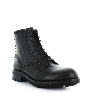 Shop Ash Black Leather Studs Wolf Boots