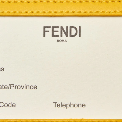 Pre-owned Fendi Zucca Leather Bag Tag In Black