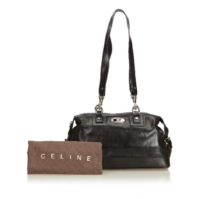 Pre-owned Celine Leather Shoulder Bag In Black