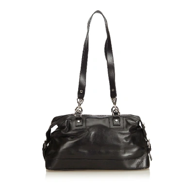 Pre-owned Celine Leather Shoulder Bag In Black