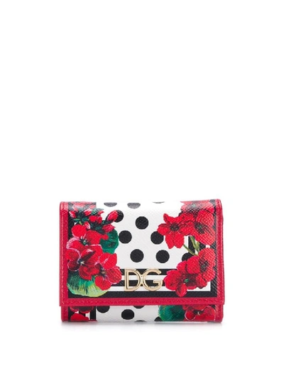 Shop Dolce & Gabbana Small Portofino-print Continental Wallet In Red