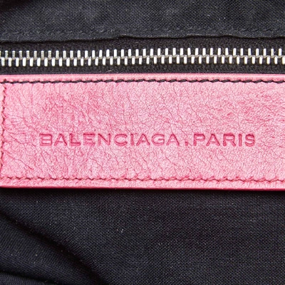 Pre-owned Balenciaga Motocross Leather Giant Brogues Work Bag In Pink