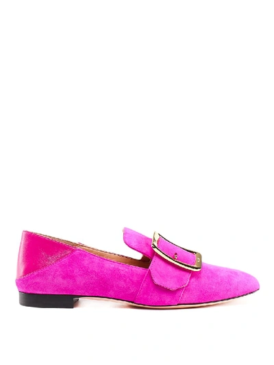 Shop Bally Janelle Suede Loafers In Pink