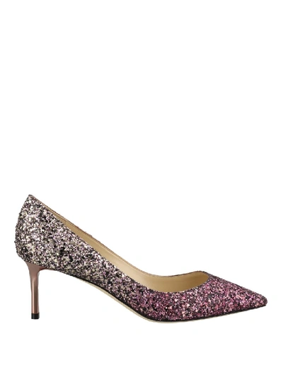 Shop Jimmy Choo Romy 60 Degrade Glitter Pumps In Neutrals