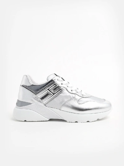 Shop Hogan Silver Active One Sneakers In White