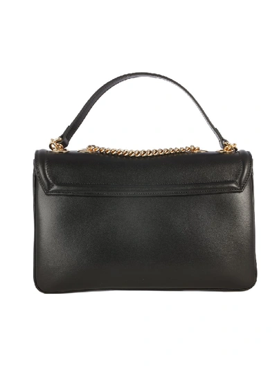 Shop Gucci Rajah Leather Shoulder Bag In Black