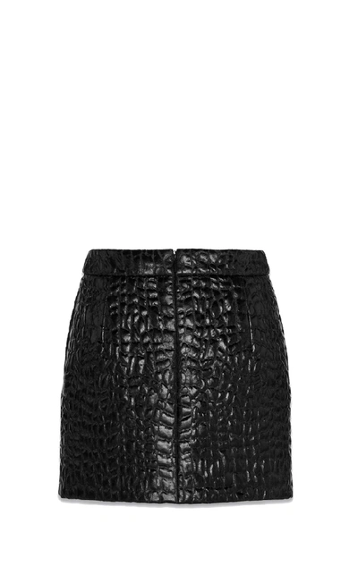 Shop Saint Laurent Faux Leather Miniskirt In Black