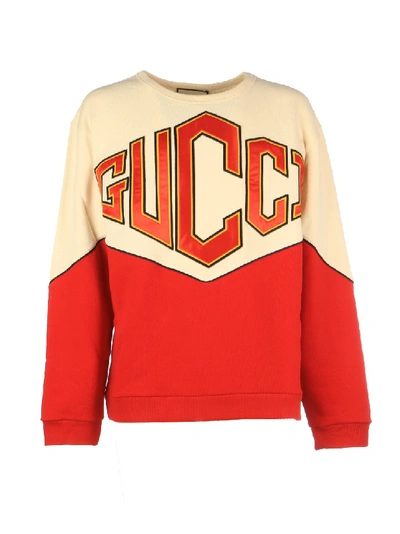 Shop Gucci Cotton Sweatshirt In Red