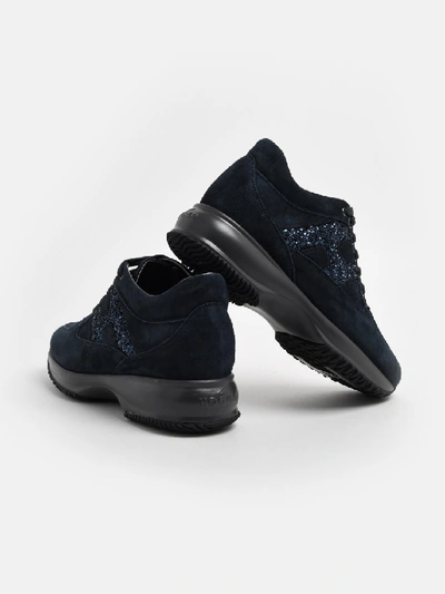 Shop Hogan Blue Interactive Sneakers In Black