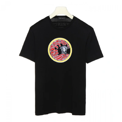 Shop Versace Printed T Shirt In Black
