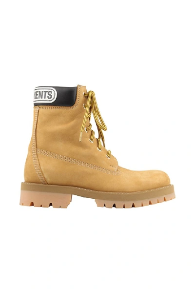 Shop Vetements Trucker Boots In Neutrals