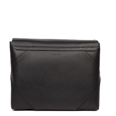Shop Bottega Veneta Black Calf Leather Messenger Bag