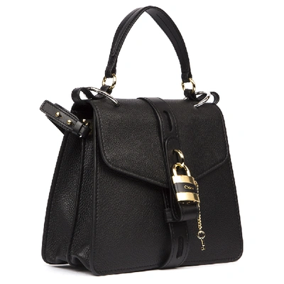 Shop Chloé Black Aby Leather Medium Bag