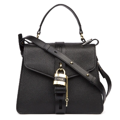 Shop Chloé Black Aby Leather Medium Bag