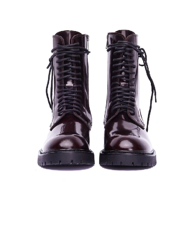 Shop Ann Demeulemeester Burgundy Leather Boots In Black