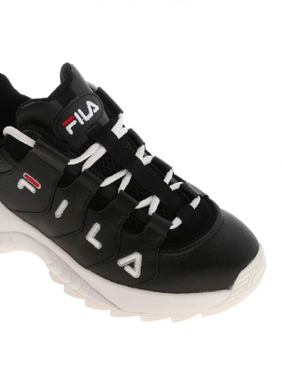 Shop Fila Sneaker Leather Coutdown Low 1010709 25y In Black