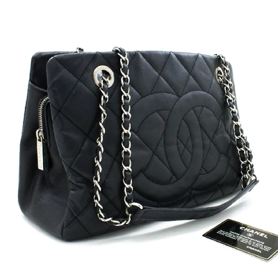 Pre-owned Chanel Caviar Chain Shoulder Bag Black Quilted Leather