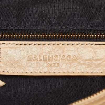 Pre-owned Balenciaga Leather Motocross Classic First Satchel In Neutrals