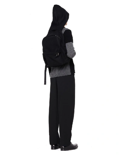 Shop Yohji Yamamoto Black Wool Backpack