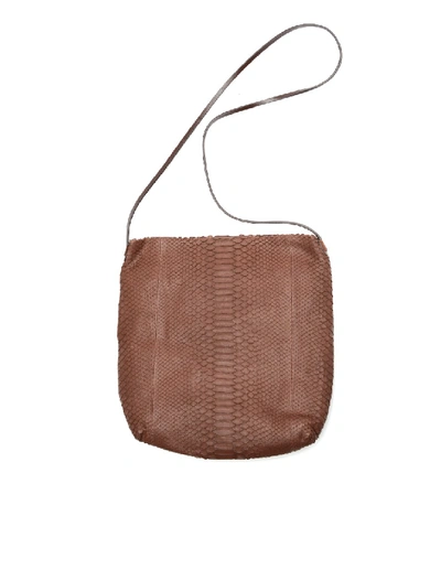 Shop Rick Owens Python Leather Bag In Brown
