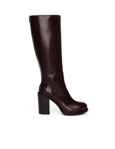 Shop A.f.vandevorst Brown Leather Heeled Boots In Black