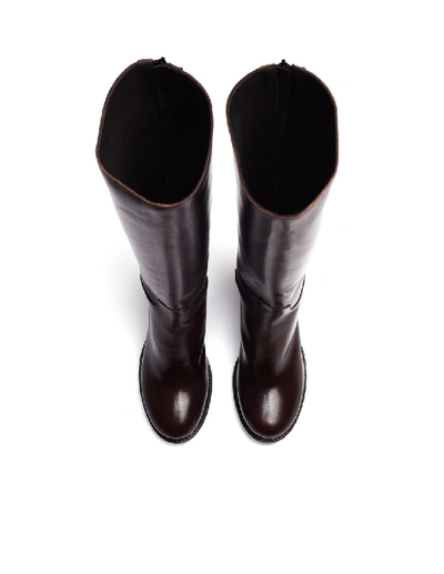 Shop A.f.vandevorst Brown Leather Heeled Boots In Black