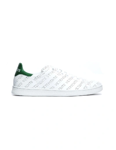 Shop Vetements Perforated Logo Sneakers In White