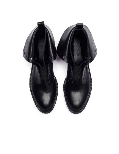 Shop Yohji Yamamoto Black Leather Boots