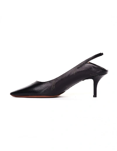 Shop Vetements Logo Kitten Heel Pumps In Black