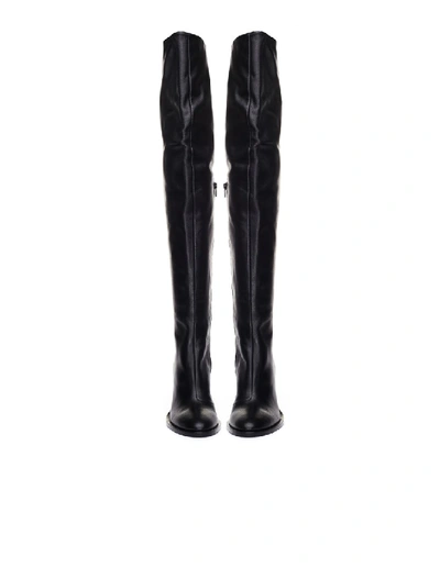 Shop A.f.vandevorst Leather Knee High Heeled Boots In Black