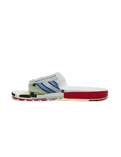 Shop Raf Simons Trompe-l'œil Printed Adilette Slides In White