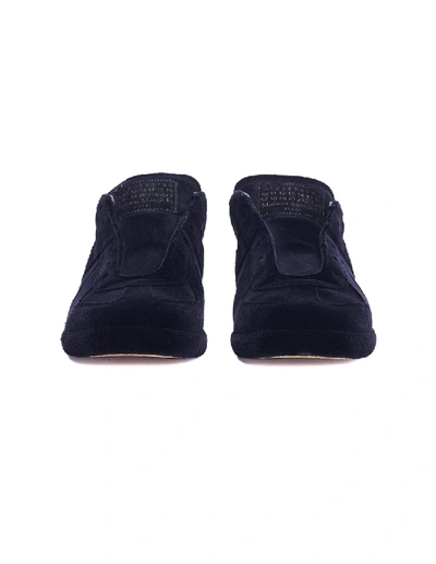 Shop Maison Margiela Black Velvet 'replica' Sneakers