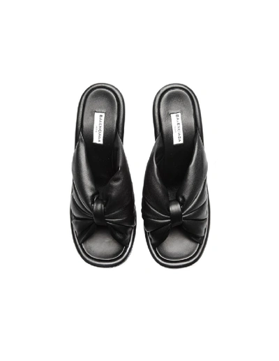 Shop Balenciaga Leather Mules In Black