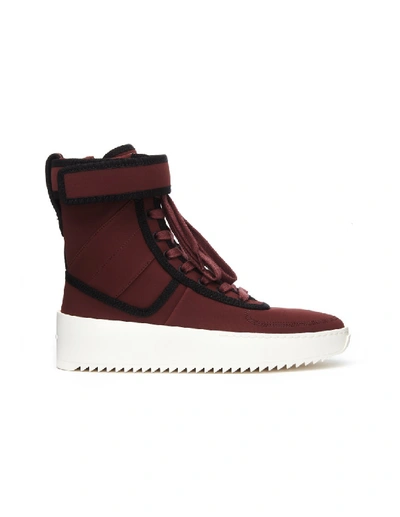 Shop Fear Of God Burgundy Military Sneakers In Black