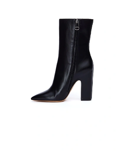Shop Maison Margiela Pointed Toe Black Leather Boots