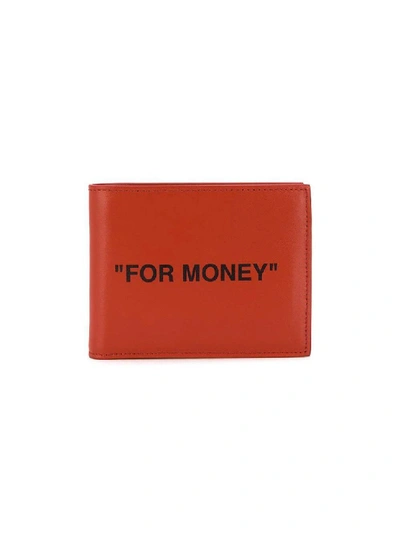 Shop Off-white Orange Men's Orange 'for Money' Wallet In Red