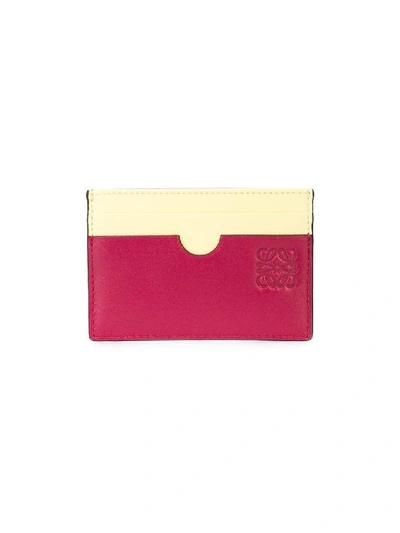 Shop Loewe Multicolor Women's Colorblock Card Holder In Pink