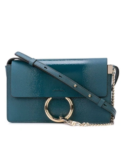 Shop Chloé Blue Women's Faye Small Shoulder Bag Navy Ink In Green