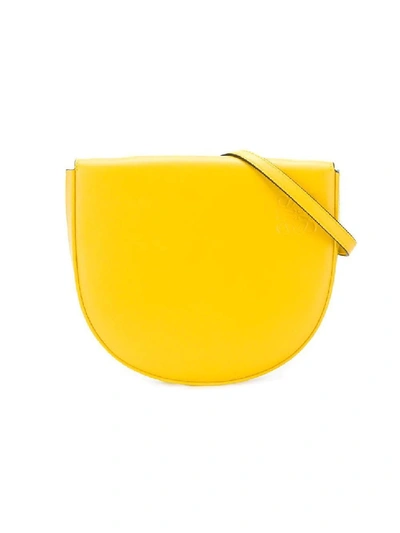 Shop Loewe Yellow Women's Heel Belt Bag In Gold