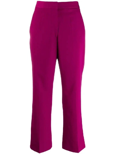 Shop Stella Mccartney Purple Women's Purple Wool Cropped Trousers In Pink