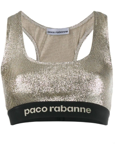 Shop Paco Rabanne Silver Women's Sparkle Detail Tank Top In Grey