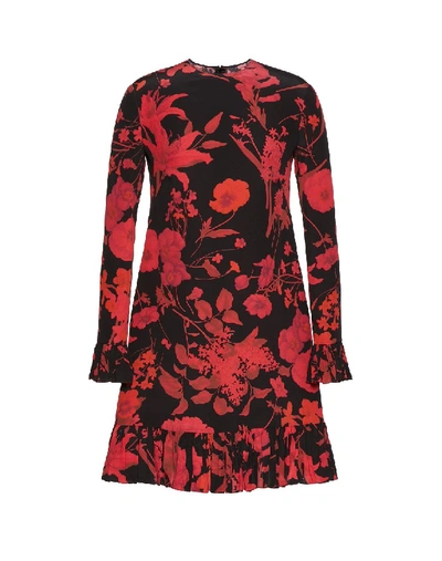 Shop Valentino Printed Minidress In Black