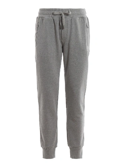 Shop Dolce & Gabbana Embroidery Grey Joggers