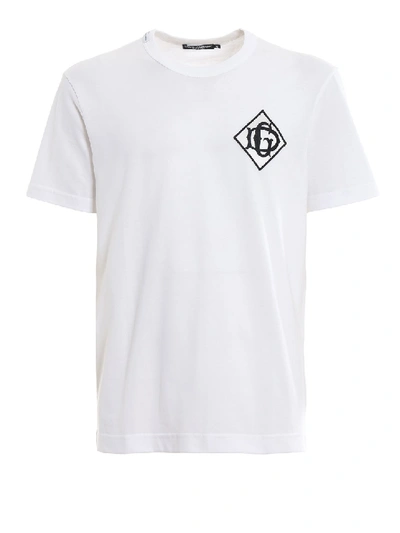 Shop Dolce & Gabbana White Logo Patch T-shirt